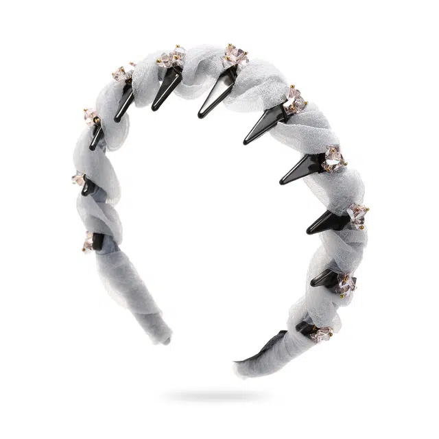 如花梦 元气满满 韩系甜美网纱水晶扭曲缠绕高颅顶头箍#好运 亚克力 发箍头饰 女款