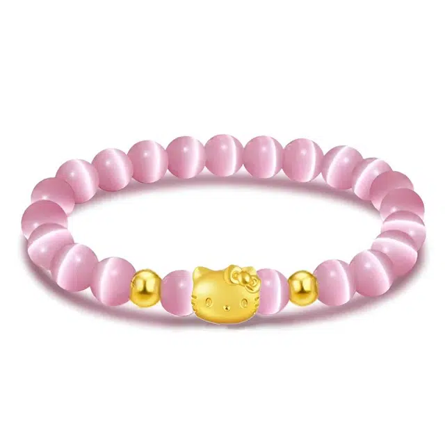 郁馨 可爱温柔萌趣卡通转运福猫甜美森系轻奢轻奢优雅新中式百搭通勤 恋爱告白盘玩串珠手饰招财纳福 琉璃 手串 女款