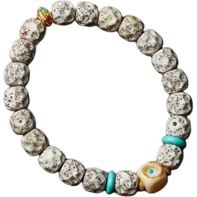 得笙陌 精工雕刻无相搭配小金刚银河方珠转运珠手持串#好运 星月菩提 手串 男女同款情侣款