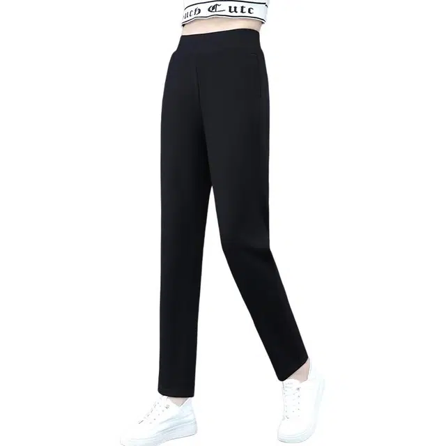 缪斯的诱惑 日常穿搭经典基础款简约纯色高腰百搭直筒长裤时尚舒适柔软休闲裤 女款