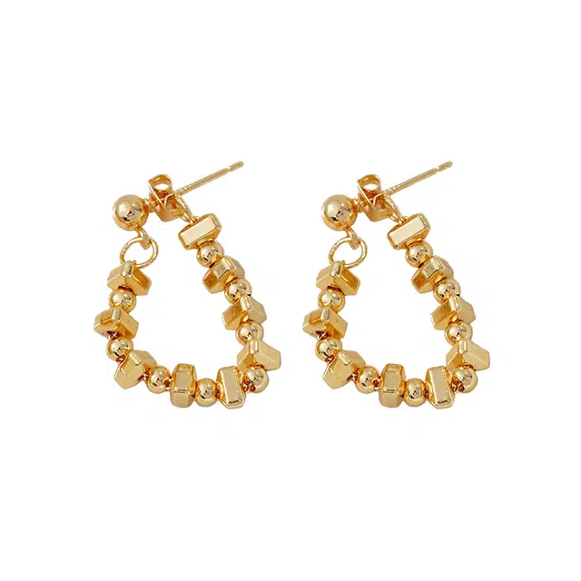 LANYAO Twisted Cube Chain Earrings