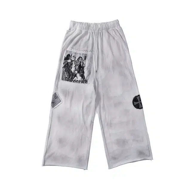 FREE WORLD ORDER Patch Print Washed Sweatpants