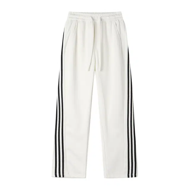 稻草人 重磅弯刀裤子港风拖地裤宽松直筒休闲裤 男女同款