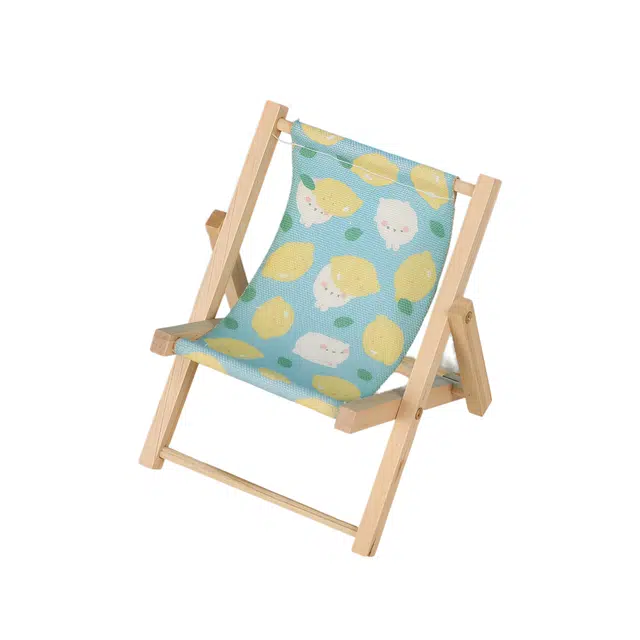 【夏日炎炎】 缇克玺 网红可爱懒人沙滩小椅子手机支架创意桌面平板便携迷你架高级质感室内家居摆件 柴木 好运 男女同款情侣款