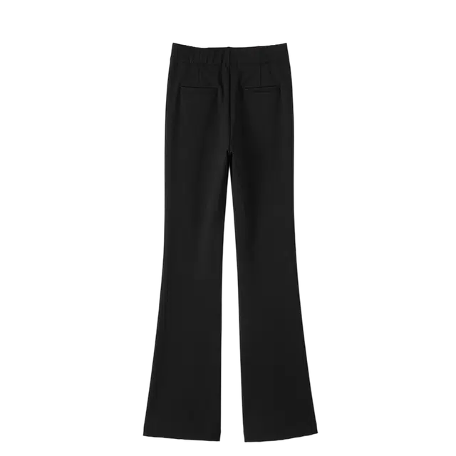 晚白 弹力修身高腰喇叭裤休闲裤 女款