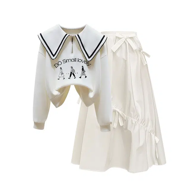 棉购 气质简约长袖上衣优雅百搭裙子裙装套装 女款