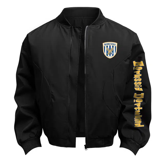 普鲁士多特蒙德 美式高街潮牌宽松百搭舒适休闲外套上衣棒球领字母印花设计复古长袖防风夹克 男女同款