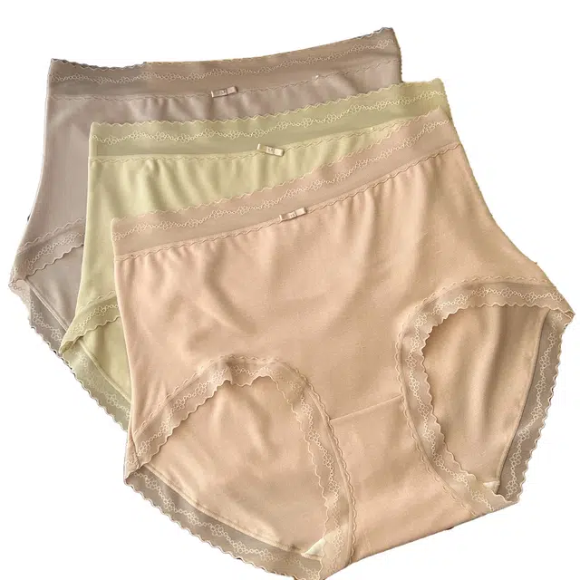 潞优野 【顺滑裸感】舒适透气薄款隐形高腰包臀不夹臀三角内裤 女款