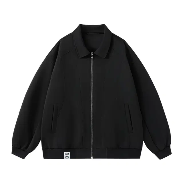 吾皇猫 学院风高街复古无性别穿搭简约百搭基础款宽松潮流潮牌春秋款翻领上衣时尚舒适透气秋季休闲夹克外套 男女同款