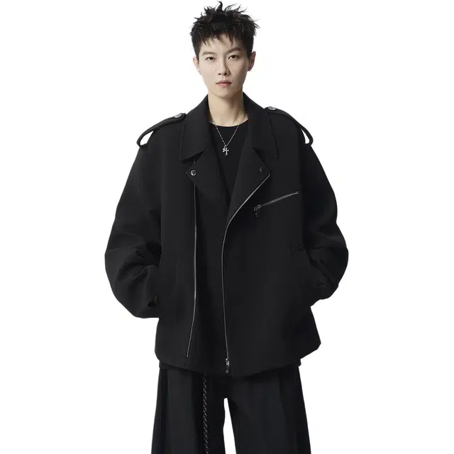 佐菲利 美式高街翻领夹克外套潮牌宽松设计感痞帅百搭风衣 男女同款