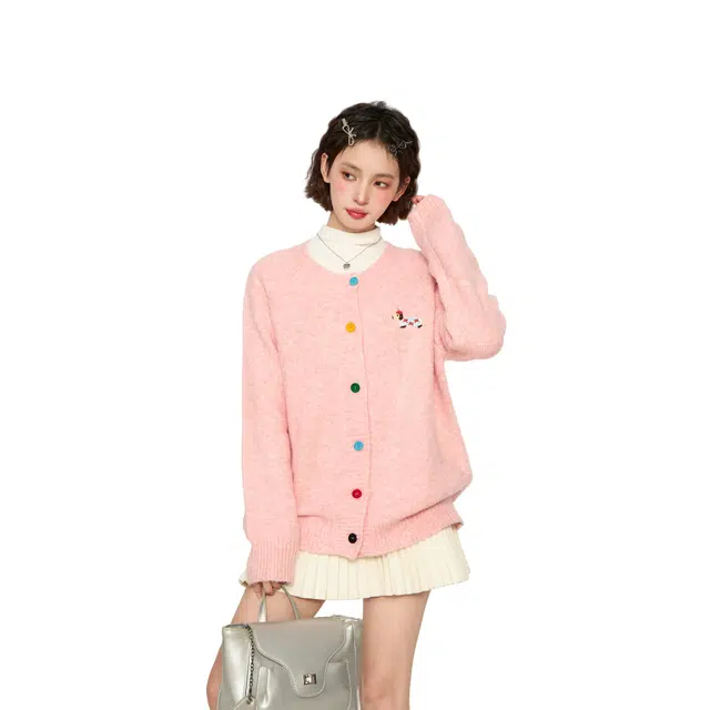 柏黛妃 腊肠狗加厚外穿长袖针织衫 女款