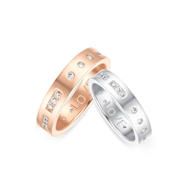 apm monaco Morse Code Love Ring
