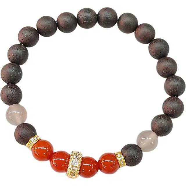 得笙陌 古风文艺范玛瑙手链文玩转运手持串#好运 降真香 木作手串 女款