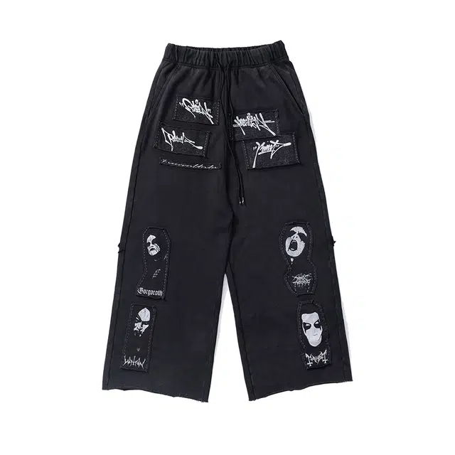 FREE WORLD ORDER Patch Print Washed Sweatpants