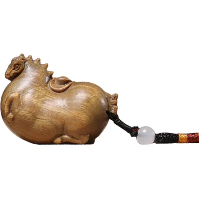 得笙陌 唐马木雕文玩手持把玩件国潮转运 绿檀 挂件 男女同款情侣款