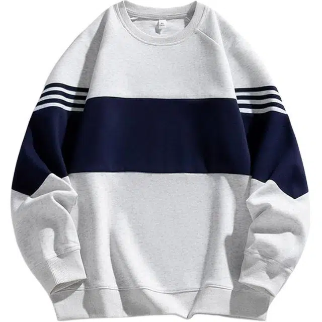 太子龍 春秋款宽松潮流圆领套头青少年拼接宽松时尚卫衣 男女同款