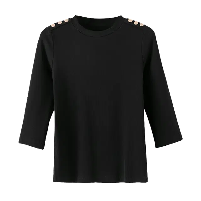 晚白 简约修身上衣气质纯色弹力显瘦打底衫 女款