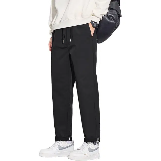 协协乐 轻商务小西裤通勤春秋季宽松锥形直筒萝卜九分裤青少年抽绳显高显瘦长裤休闲裤 男款