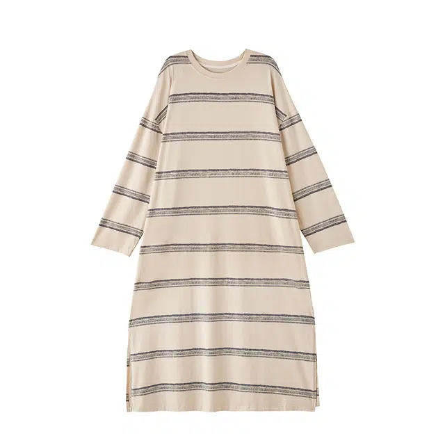 俏薇妮 【云柔织】春秋款条纹男家居服长袖长裤套装睡衣礼盒 女款