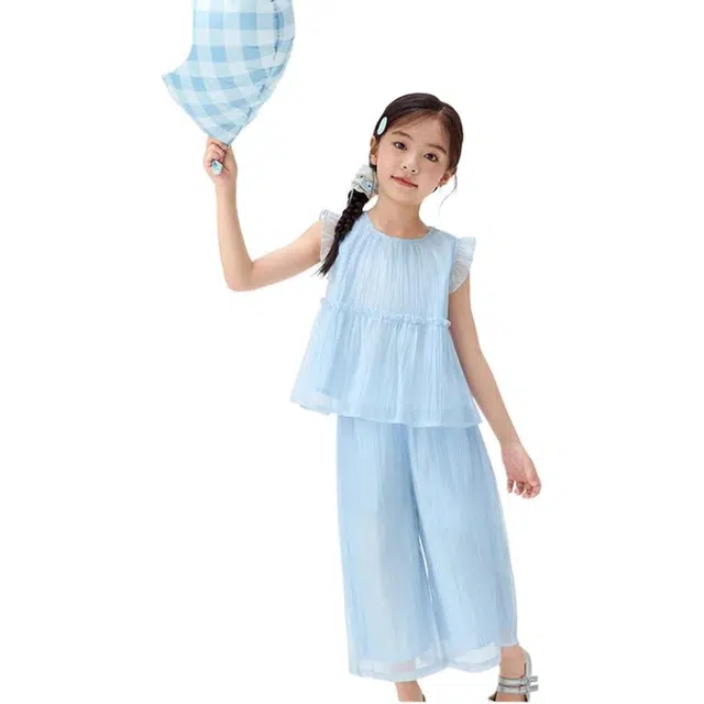 茵曼爬服 天丝夏季中大童纯色休闲 ?