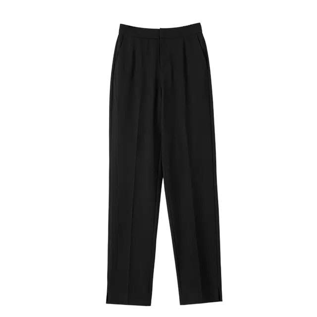 晚白 百搭通勤纯色直筒显瘦休闲裤 女款