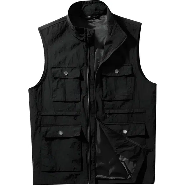 金盾 纯色休闲韩版多口袋马甲 男款