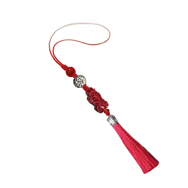 卡莱茵 【招财进宝】 新中式貔貅铜钱珠钥匙扣  吉祥如意汽车后视镜#好运  朱砂 挂件 男女同款情侣款