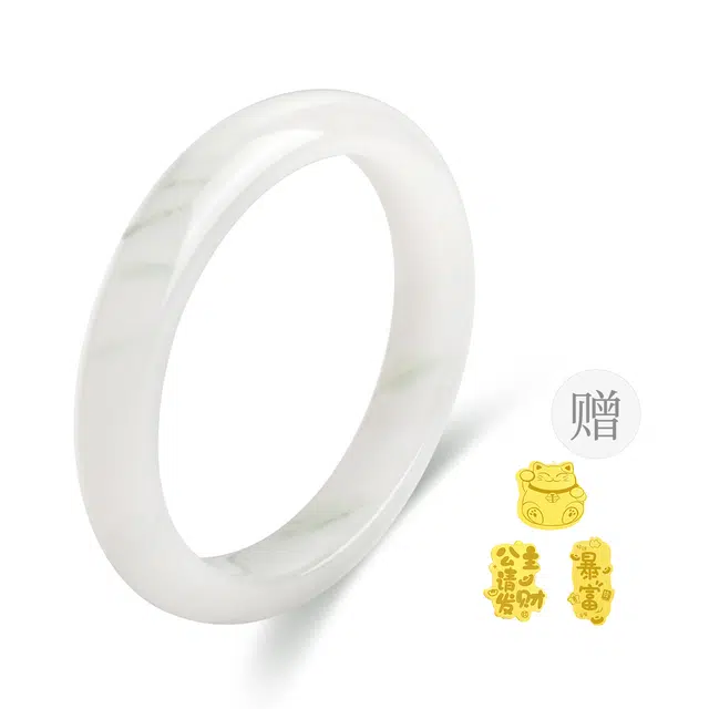 【甄选特级】 老凤祥 青山黛美人贵妃镯 宫廷风古典优雅 温润柔和 雅韵吉祥如意平安顺遂通勤百搭轻奢质感#好运 天山翠 手镯 女款