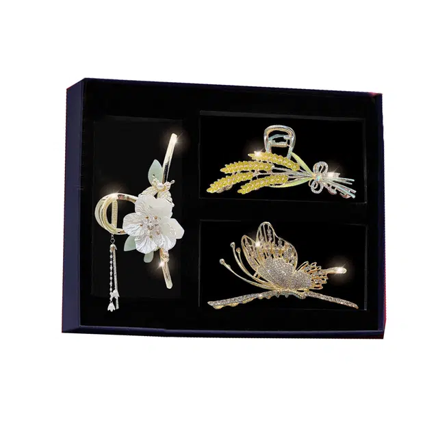 Dijing Wheat Ear Orchid Hair Clip Set