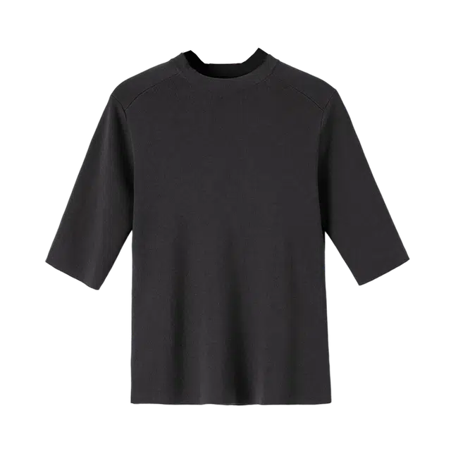 晚白 百搭纯色修身棉质高弹显瘦针织衫 女款