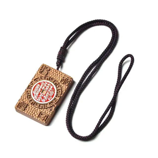 素于 新中式国潮文玩精工雕刻小众复古百搭挂饰福禄吉祥平安顺遂转运潮流牌饰品#好运 雷击木 项链 男女同款情侣款