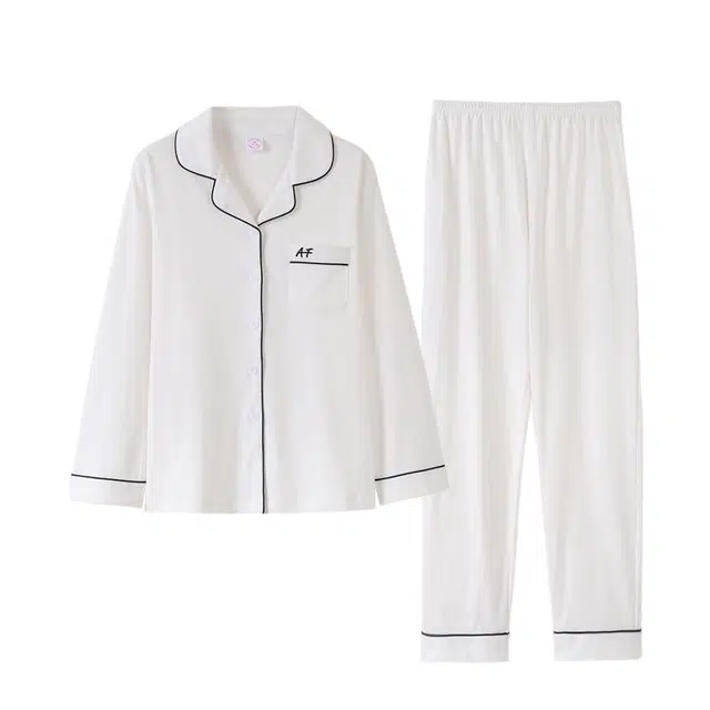 潞优野 高端品质春秋款秋季纯棉长袖家居服秋冬薄款大码睡衣套装 女款