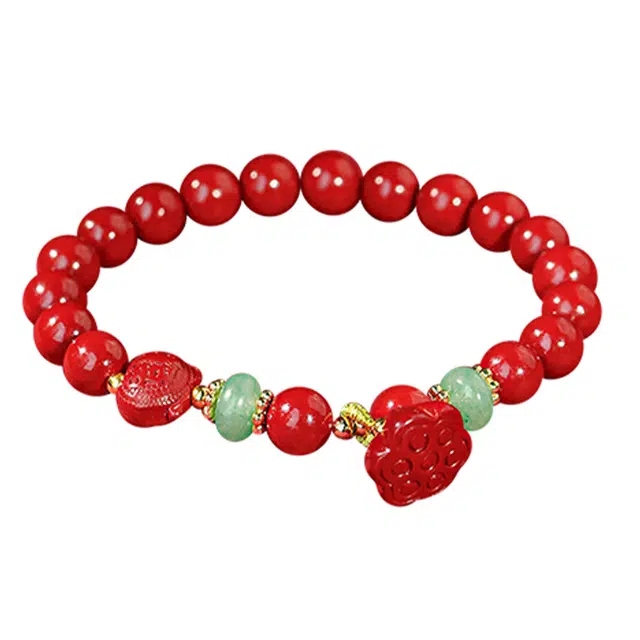 【好运“莲莲”】 凤凰涅磐 保真高含量莲蓬 新中式复古 平安转运佛珠文玩 # 朱砂 手串 女款