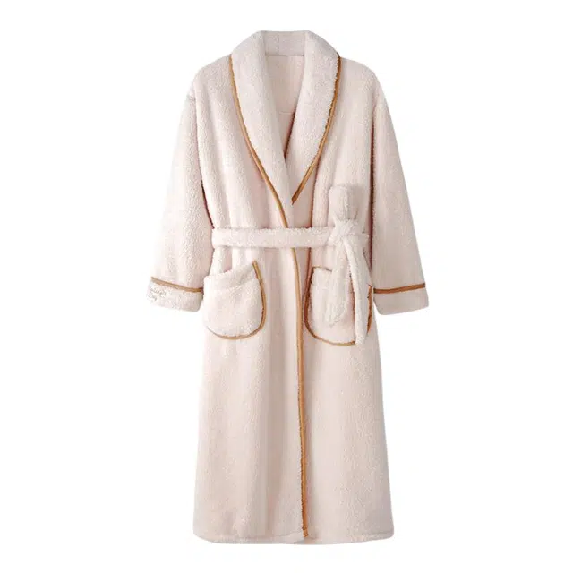 潞优野 高端品质珊瑚绒睡袍加厚浴袍女加绒秋冬款法兰绒家居服睡衣套装 女款