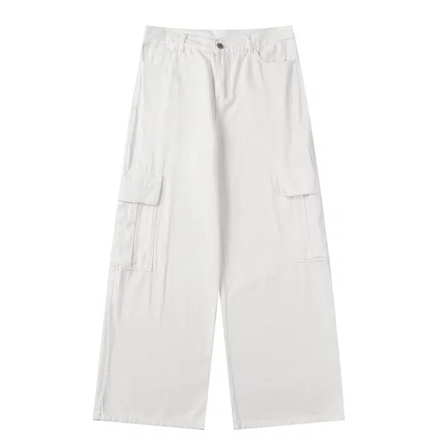 极限涡轮 美式复古高街潮流纯色宽松百搭高级感直筒阔腿裤休闲裤 男女同款