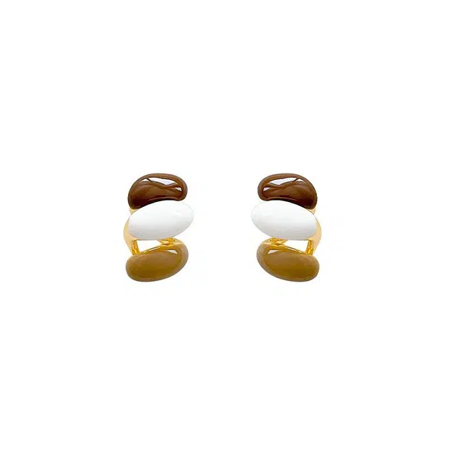 彤彤兔 复古港风小众设计撞色耳饰品轻奢高级感时尚 合金 耳钉 女款