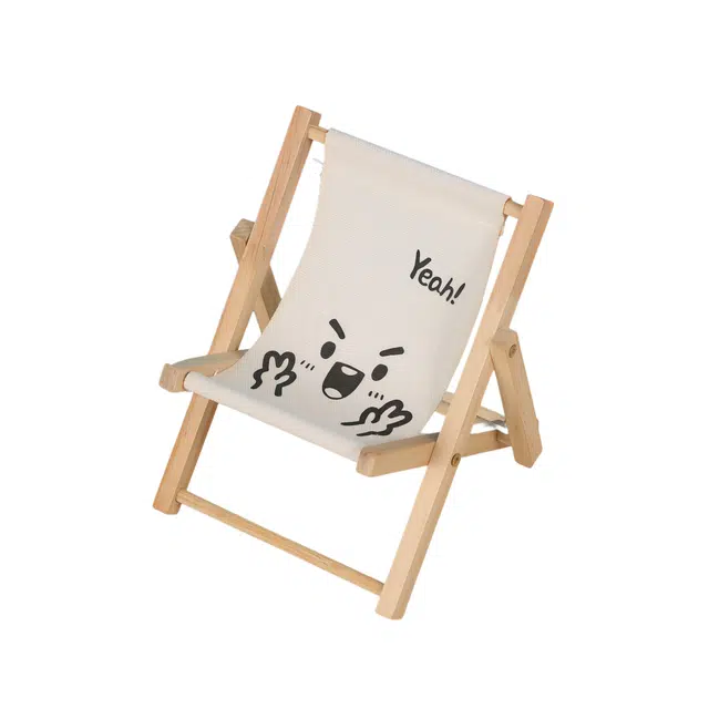 【懒人支架】 缇克玺 网红可爱沙滩小椅子手机创意桌面平板便携迷你架高级质感室内家居摆件 檀木 檀木.好运 男女同款情侣款