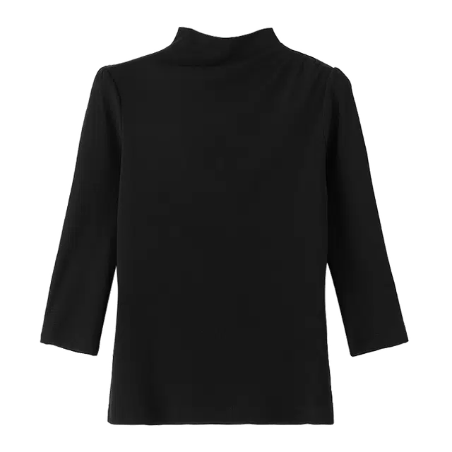 晚白  气质修身上衣纯色棉质弹力百搭通勤 打底衫 女款