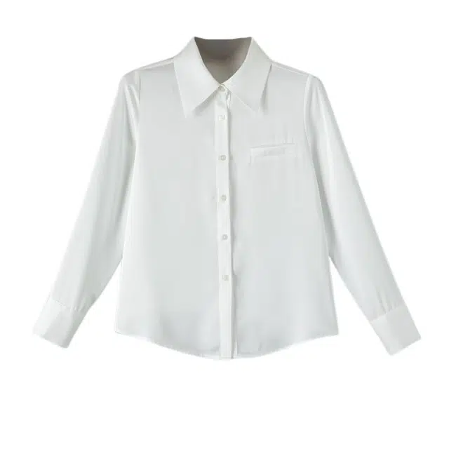 晚白 简约翻领排设计职业通勤衬衫 女款