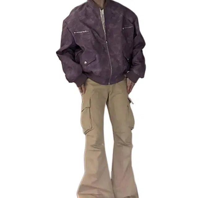 徐百货 春秋季美式复古高街痞帅外套宽松休闲百搭潮流棒球服夹克 男女同款