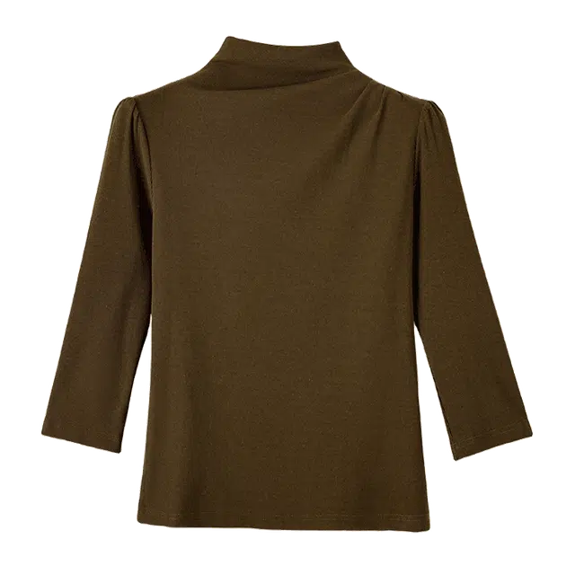 晚白  纯色亲肤休闲弹力时尚百搭 打底衫 女款