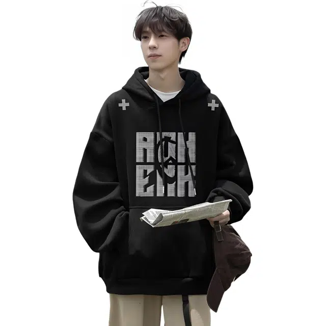 引创 重工刺绣藏肉百搭长袖高街潮牌连帽小众帽衫卫衣 男女同款