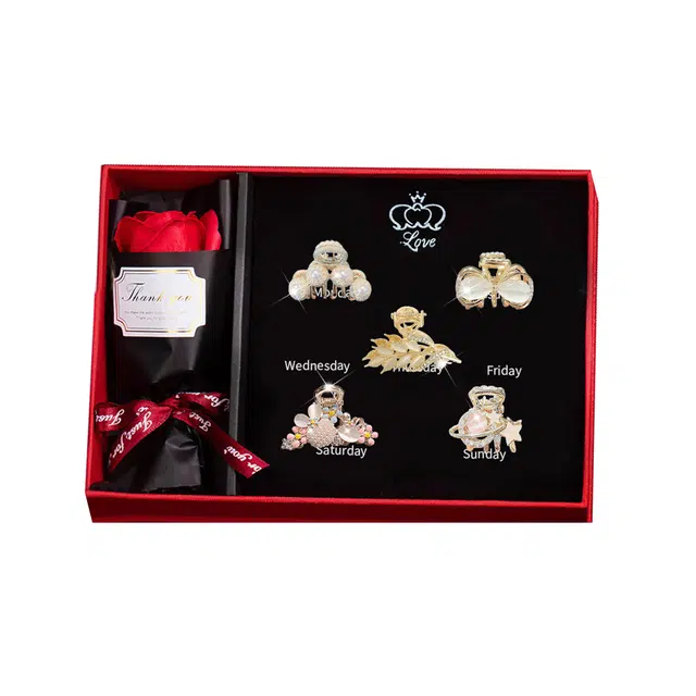 缔晶 森系清新闪耀小号刘海夹套装 甜美浪漫通勤风配饰礼盒 合金 发夹 女款