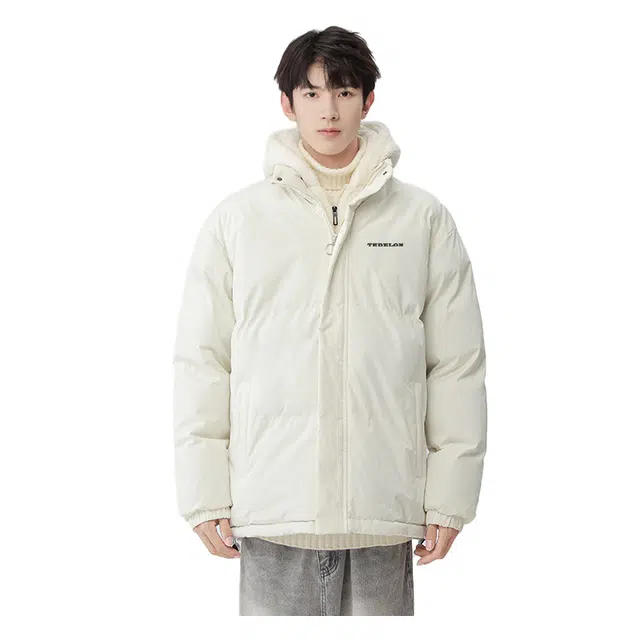 太子龍 美式港风保暖百搭假两件连帽棉衣冬装休闲面包棉袄外套棉服 男女同款