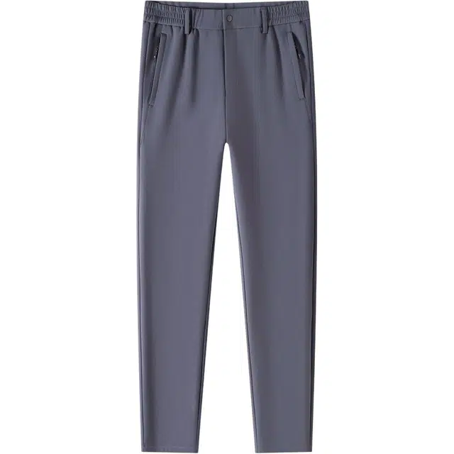 红豆 奥粒绒半松紧腰秋冬保暖加绒加厚直筒通勤百搭长裤休闲裤 男款