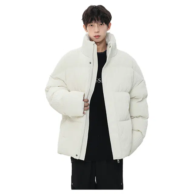 太子龍 美式痞帅石墨烯双肩背带高品质立领棉衣港风潮流宽松休闲面包服棉服 男女同款