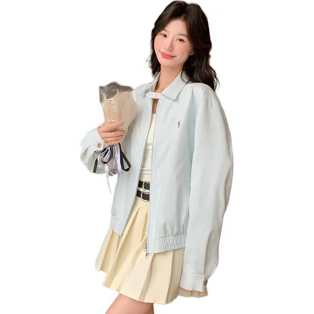 稻草人 松弛感慵懒翻领设计感休闲时尚流行夹克外套 女款