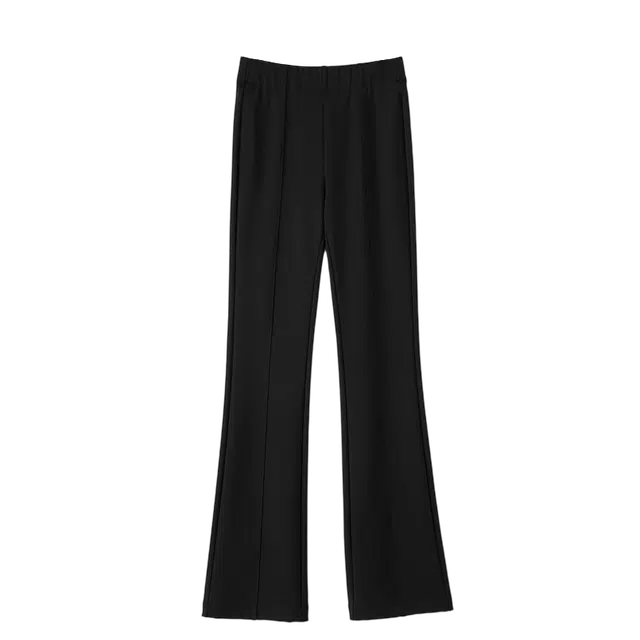 晚白 弹力修身高腰喇叭裤休闲裤 女款