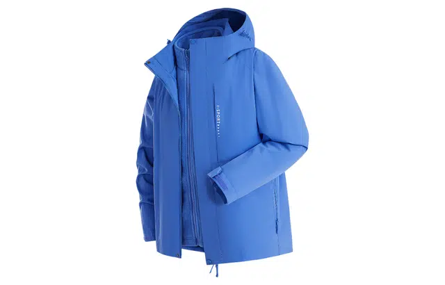 木林森 户外运动野营钓鱼登山旅游防风防泼水保暖锁温可拆卸抓绒内胆三合一连帽可冲锋外套夹克 男女同款