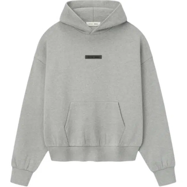 Fear of God Essentials SS25 Classic Fit Fleece Hoodie CONCRETE HEATHER 25 PRING DROP2